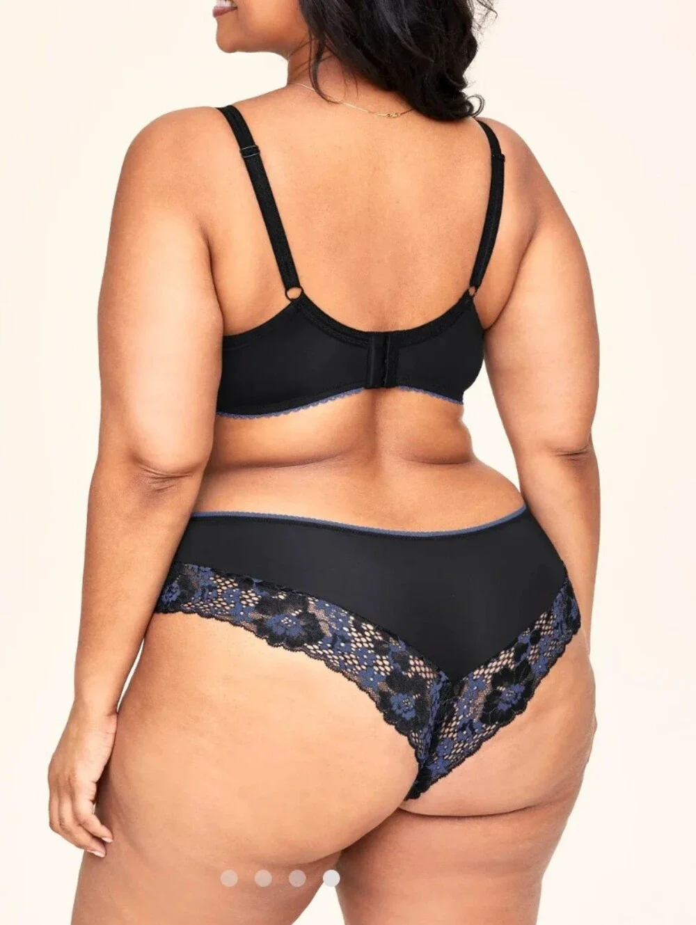 Adore Me Zita unlined breathable bra Lace Floral blue and black size 46DD - Picture 3 of 16